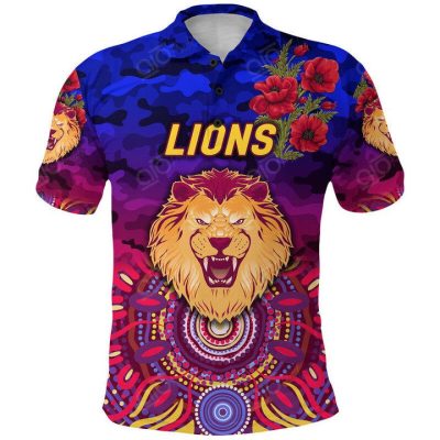 AFL Brisbane Lions Custom Text Number Indigenous Baseball Jersey