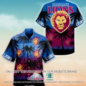 AFL Brisbane Lions Palm Tree Beach Hawaiian Shirt V2