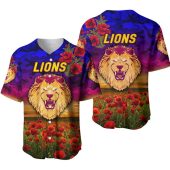 AFL Brisbane Lions Poppy Flower Baseball Jersey