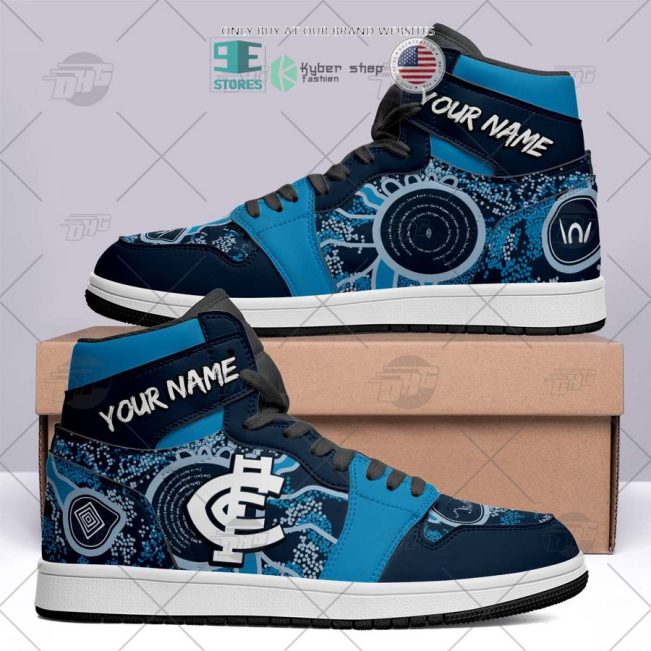 AFL Carlton Blues Custom Name Indigenous Air Jordan 1 High Sneakers