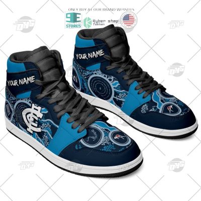 AFL Carlton Blues Custom Name Indigenous Air Jordan 1 High Sneakers