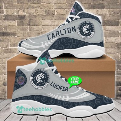 AFL Carlton Blues Custom Name Multi Logo Air Jordan 13 Shoes V2