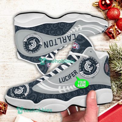 AFL Carlton Blues Custom Name Multi Logo Air Jordan 13 Shoes V2