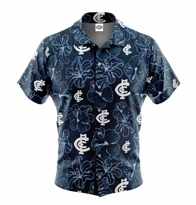 AFL Carlton Blues Floral Hawaiian Shirt