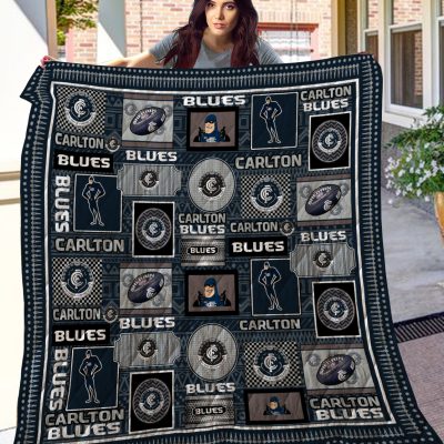 AFL Carlton Blues Quilt Blanket V1 AFL Carlton Blues Quilt Blanket V1