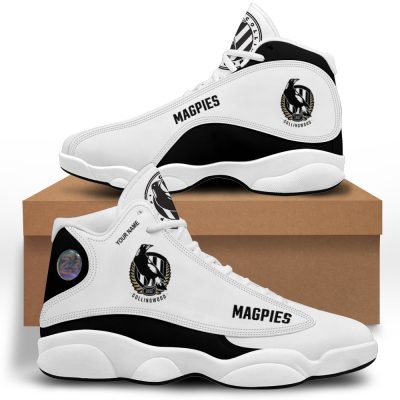 AFL Collingwood Magpies Custom Name Air Jordan 13 Shoes