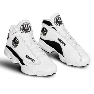 AFL Collingwood Magpies Custom Name Air Jordan 13 Shoes