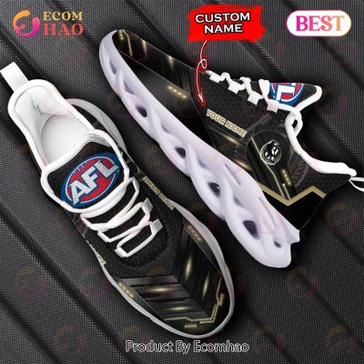 AFL Collingwood Magpies Custom Name Black Gold Max Soul Shoes