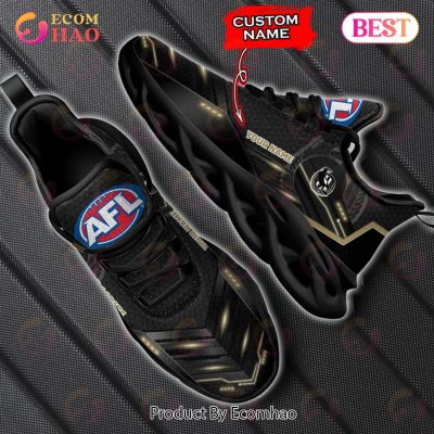 AFL Collingwood Magpies Custom Name Black Gold Max Soul Shoes