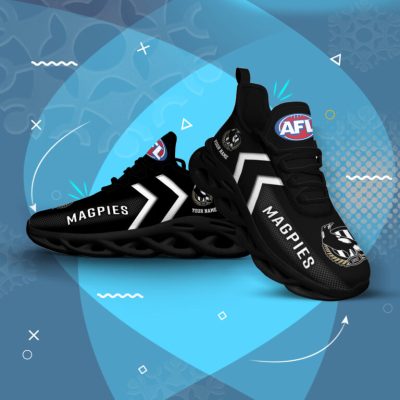 AFL Collingwood Magpies Custom Name Black Max Soul Shoes