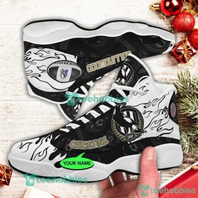 AFL Collingwood Magpies Custom Name Fire Air Jordan 13 Shoes