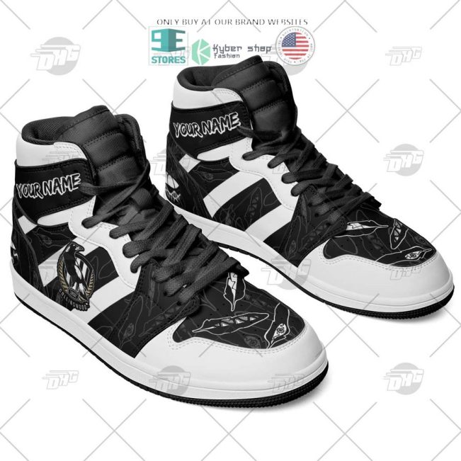 AFL Collingwood Magpies Custom Name Indigenous Air Jordan 1 High Sneakers