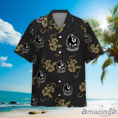 AFL Collingwood Magpies Custom Name Number Tribal Hawaiian Shirt