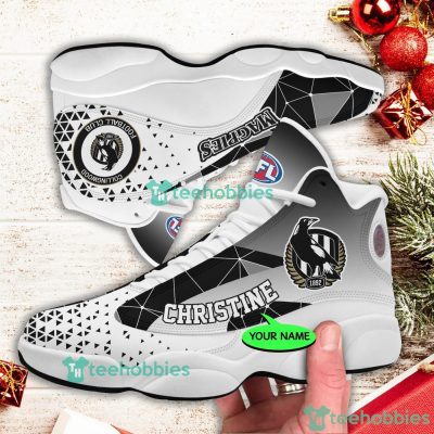 AFL Collingwood Magpies Custom Name Triangle Air Jordan 13 Shoes