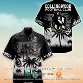 AFL Collingwood Magpies Palm Tree Beach Hawaiian Shirt V2