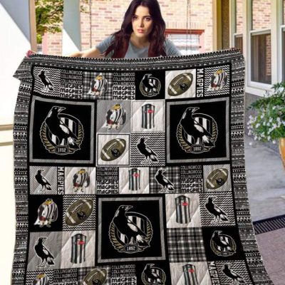 AFL Collingwood Magpies Quilt Blanket V1 AFL Collingwood Magpies Quilt Blanket V1
