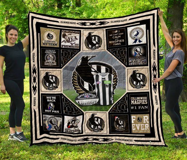 AFL Collingwood Magpies Quilt Blanket V2