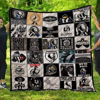 AFL Collingwood Magpies Quilt Blanket V3 AFL Collingwood Magpies Quilt Blanket V3