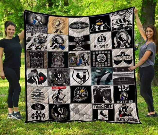 AFL Collingwood Magpies Quilt Blanket V3