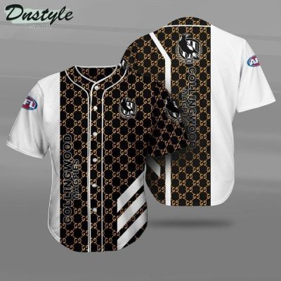 AFL Collingwood Magpies White Black Baseball Jersey
