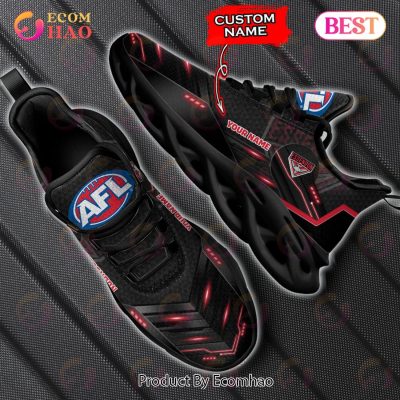 AFL Essendon Bombers Custom Name Black Red Max Soul Shoes