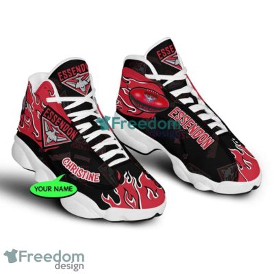 AFL Essendon Bombers Custom Name Fire Air Jordan 13 Shoes