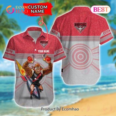 AFL Essendon Bombers Custom Name Mascot Hawaiian Shirt