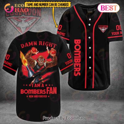 AFL Essendon Bombers Custom Name Number FAN Now And Forever Baseball Jersey