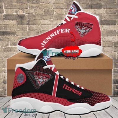 AFL Essendon Bombers Custom Name Red Black Air Jordan 13 Shoes