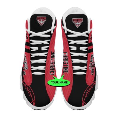 AFL Essendon Bombers Custom Name Red Black Air Jordan 13 Shoes V2