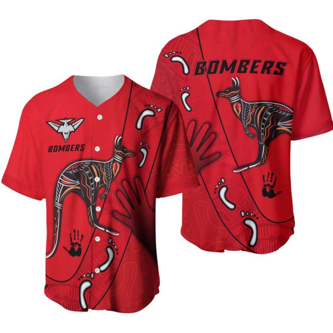 AFL Essendon Bombers Indigenous Red Baseball Jersey