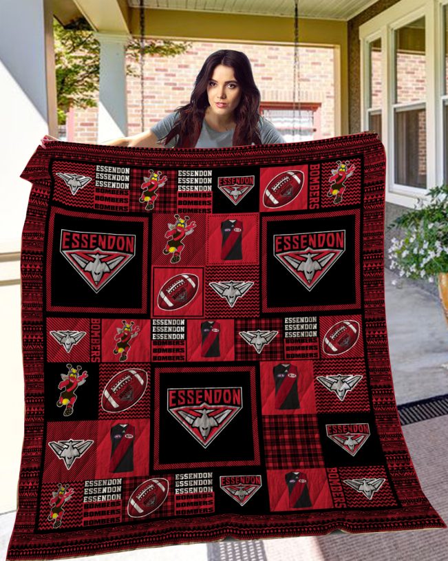 AFL Essendon Bombers Quilt Blanket V1