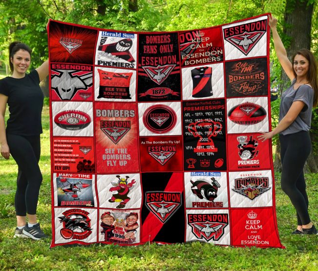 AFL Essendon Bombers Quilt Blanket V3