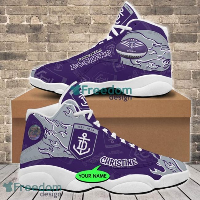 AFL Fremantle Dockers Custom Name Fire Air Jordan 13 Shoes