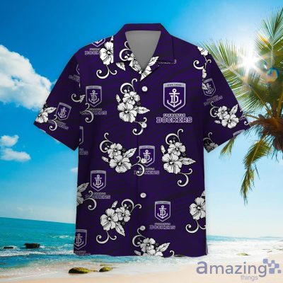 AFL Fremantle Dockers Custom Name Number Tribal Hawaiian Shirt