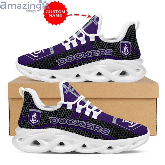 AFL Fremantle Dockers Custom Name Purple Gray Max Soul Shoes