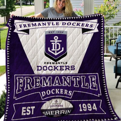 AFL Fremantle Dockers EST 1994 Quilt Blanket AFL Fremantle Dockers EST 1994 Quilt Blanket