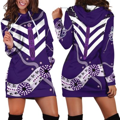 AFL Fremantle Dockers Indigenous Purple Women Hoodie Dress V3