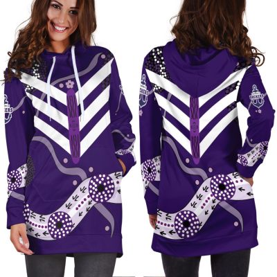 AFL Fremantle Dockers Indigenous Purple Women Hoodie Dress V3