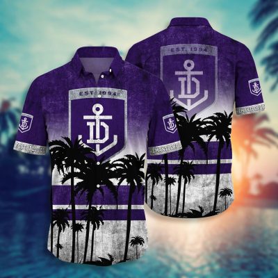 AFL Fremantle Dockers Palm Tree Beach Hawaiian Shirt