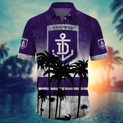 AFL Fremantle Dockers Palm Tree Beach Hawaiian Shirt