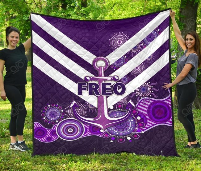 AFL Fremantle Dockers Purple Indigenous Freo Quilt Blanket