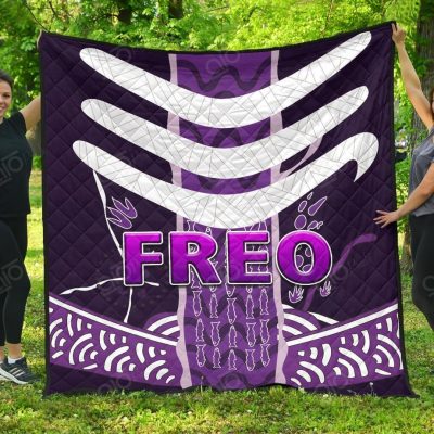 AFL Fremantle Dockers Purple Indigenous Freo Quilt Blanket V2 AFL Fremantle Dockers Purple Indigenous Freo Quilt Blanket V2