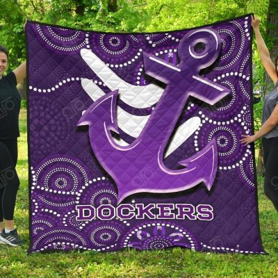 AFL Fremantle Dockers Purple Indigenous Quilt Blanket