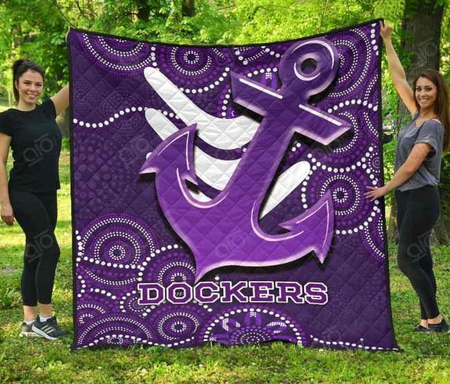 AFL Fremantle Dockers Purple Indigenous Quilt Blanket