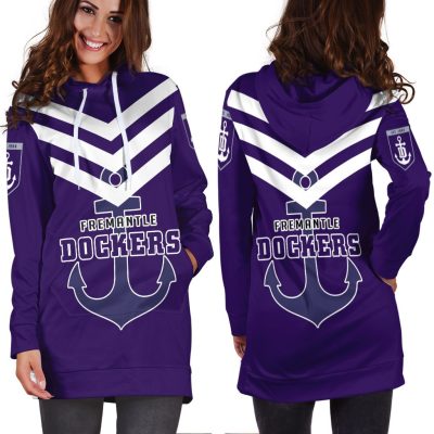 AFL Fremantle Dockers Purple White Women Hoodie Dress V2