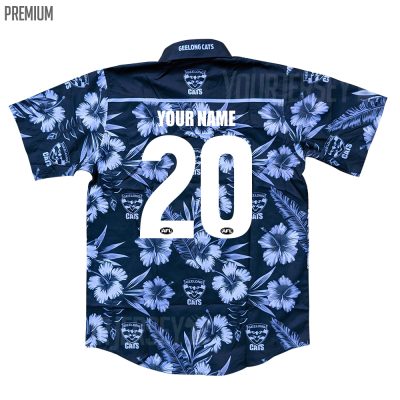 AFL Geelong Cats Custom Name Number Hawaiian Shirt