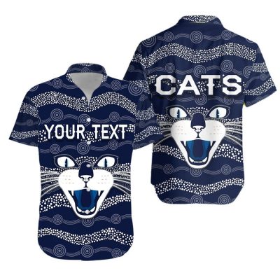 AFL Geelong Cats Custom Text Indigenous Hawaiian Shirt