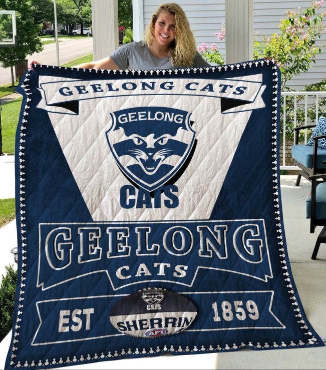 AFL Geelong Cats EST 1859 Quilt Blanket