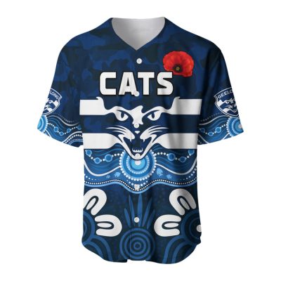 AFL Geelong Cats Indigenous Navy Blue Baseball Jersey